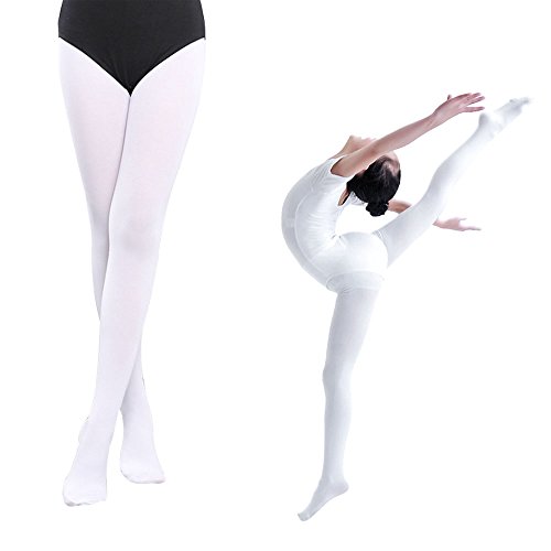 EULANT Medias de Ballet para Nña y Mujer Medias Pantys Mujer Danza Medias Estirar 90 Den, Calcetines Ballet Niña para Una Presentación de Ballet,Blanco,XL(altura 160 cm o más)