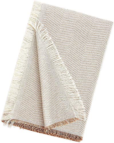 EURASIA - Colcha Multiusos para Sofá Estampado Espiga - Plaid Multiusos para Cama - Foulard Ideal para Sofás y Camas (Beige, 230 x 260 cm)