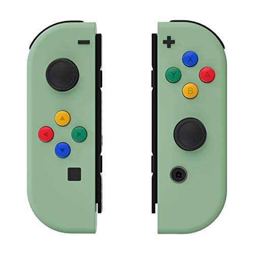 eXtremeRate Carcasa para JoyCons de Nintendo Switch Funda de Agarre Shell de Bricolaje Cubierta Tacto Suave con ABXY Drecctión Botones para Nintendo Switch No Incluye Carcasa de Consola(Matcha Verde)