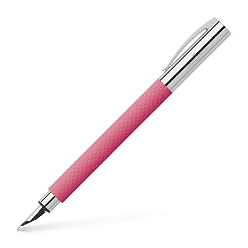 Faber-Castell 149690 Ambition OpArt - Pluma estilográfica (ancho de trazo M), diseño de sol, color rosa