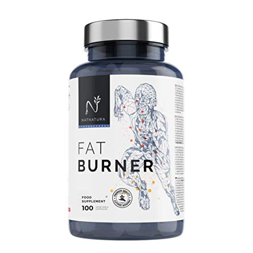 FAT BURNER Nº1. Potente quemagrasas natural alto rendimiento. Termogénico para adelgazar. Suplemento deportivo, quema grasa abdominal, supresor del apetito. 100 cápsulas vegetales alta concentración.