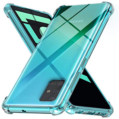 Ferilinso Funda Para Samsung Galaxy A51 Carcasa,[Reforzar la versión con cuatro esquinas][Funda protectora de la cámara]Funda protectora de silicona de piel de goma TPU a prueba de goma (Transparente)