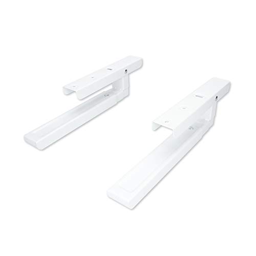 Ferrestock FSKMOB101 Soporte de Pared con rieles Extensibles de 32cm a 48cm Universal para microondas de hasta 30kg en Color Blanco, Fabricado en Acero