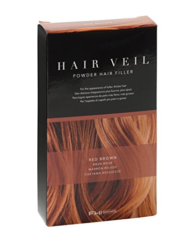 FHI Cosmeticos Hair Veil, Polvo de Relleno de Raíces, 4 gr, Color Marrón Rojizo