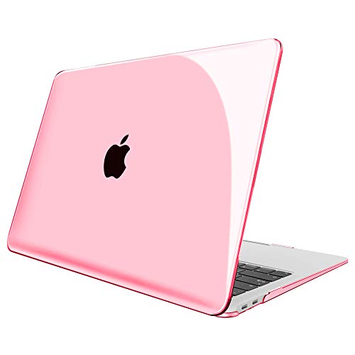 Fintie Funda para MacBook Air 13" (2020/2019/2018) - Súper Delgada Carcasa Protectora de Plástico Duro para Modelo A2337(M1)/A2179/A1932, Transparente Rosa