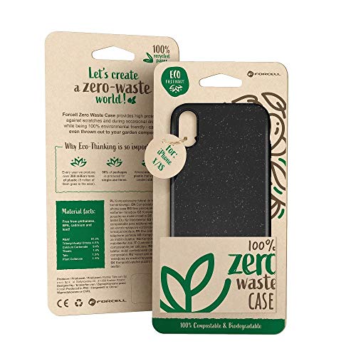 Forcell Funda Carcasa Protectora Trasera - 100% Ecológica y compostable Real. Cero resíduos. Hecho con Plantas y Productos Naturales para Redmi Note 8 Pro Negra.