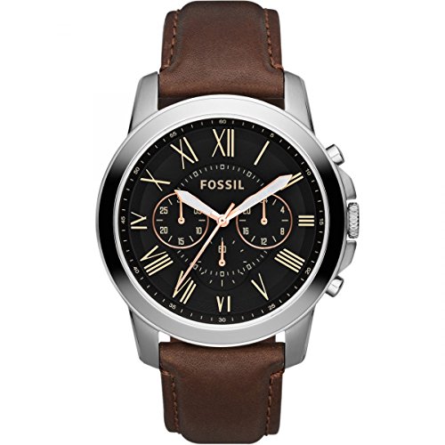 Fossil Reloj Analógico para Hombre de Cuarzo con Correa en Cuero FS4813IE