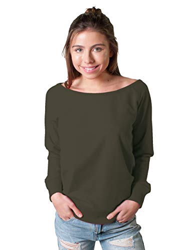 Friday Chic sudadera con cuello redondo y hombros descubiertos para mujer -  Verde -  Large