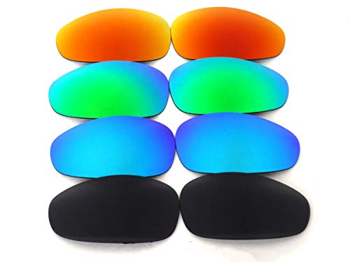 Galaxy Lentes De Repuesto Para Oakley Juliet Polarizados negro y azul y verde y rojo Color 4 Pares - Transparente, Regular