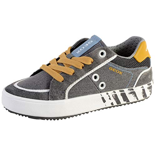 Geox J Alonisso Boy E, Zapatillas Niños, Gris (Grey/Yellow C0030), 33 EU