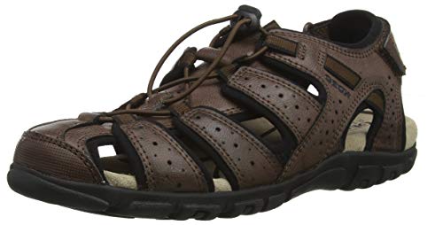 Geox UOMO Sandal Strada B, Sandalias Punta Cerrada Hombre, Marrón (Brown C0013), 41 EU