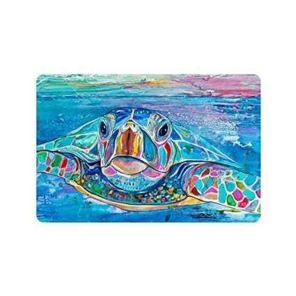 good quality Felpudo decorativo para interiores y exteriores con pintura al óleo, diseño de tortuga de mar, 23.6 x 15.7 pulgadas, tela no tejida antideslizante