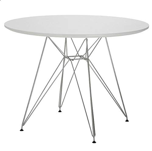 Grupo SDM Mesa Comedor Cocina Eiffel cromada, 80 cms de diametro