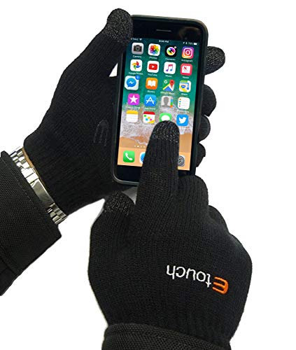 Guantes de pantalla táctil - para iPhone, iPad, Blackberry, Kindle, Samsung, HTC y otros teléfonos inteligentes, PDA y navegadores por satélite, Negro - unisex de las señoras del Mens del invierno de la pantalla táctil mágico Guantes Ipad Iphone HTC Smart