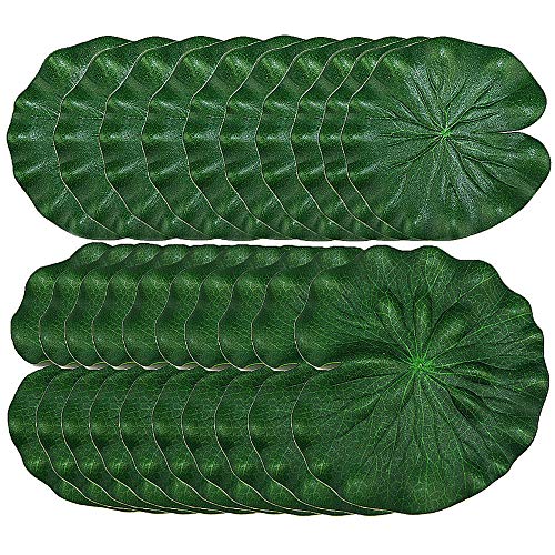 Gurxi 20 Piezas Acuario Artificial de Hoja de Loto Hoja de Loto Estanque Decoración Artificial Piscina de Hoja de Loto para Decoración de Aguas en Parques Estanques Comunales y Piscinas Grandes