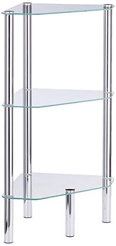 Haku Möbel mesa de vidrio cuadrada en aspecto cromado, altura 47 cm
