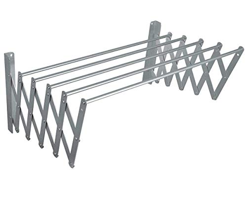 mDesign Tendedero extensible vertical – Colgador de ropa de metal con tres  niveles – Tendal plegable que ahorra