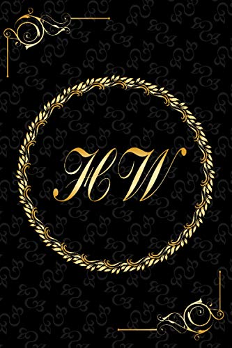 HW: Golden Monogrammed Letters, Executive Personalized Journal With Two Letters Initials, Designer Professional Cover, Perfect Unique Gift