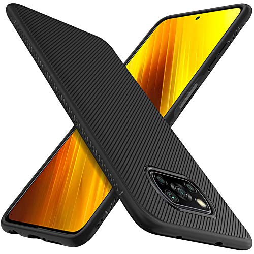 iBetter Protectora Funda Compatible con Xiaomi Poco X3 NFC,Fina de Silicona,Resistente a los arañazos,Funda Compatible con Xiaomi Poco X3 NFC. Negro.