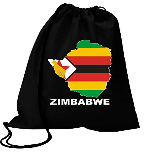 Idakoos Zimbabwe - Country Map Color Bolsa Deportiva 18" x 13"