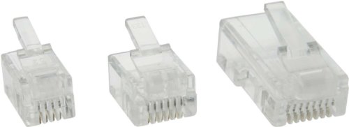 InLine - Conjunto de conectores modulares RJ11 6P4C para crimpar en cable redondo, 10 unidades 3x 10er Pack