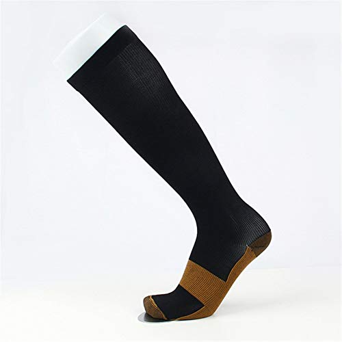 Jeseca Nuevo Unisex Medias de compresión Medias largo de Gaza presión de venas varicosas Stocking rodilla Soporte estiramiento Circulación Presión (Color : Black, Size : S M 20cm 36cm)