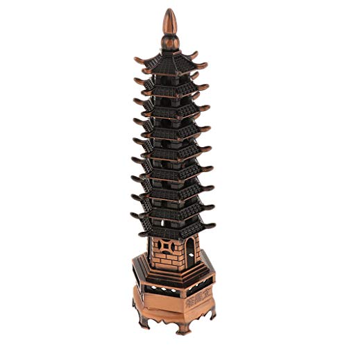 joyMerit Torre De Educación De Feng Shui De Aleación De Zinc Nueve Niveles Pagoda Wen Chang para Educación Y Desarrollo De Carrera Y Negocios Adornos De Escrit - Cobre 13cm