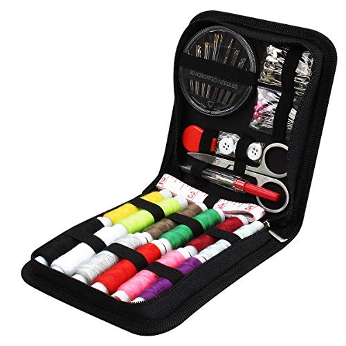 JUNING Kit de Costura,Costurero 90pcs Accesorios Costura Kit de Accesorios para el viajes y principiantes y emergencias (B-Mini)