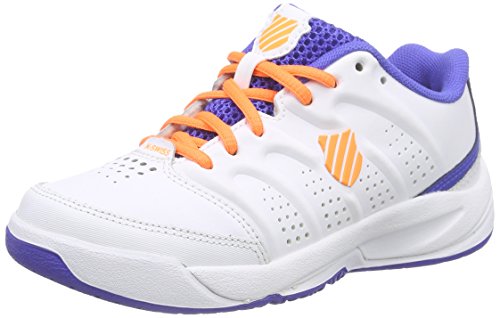 K-Swiss Performance Ultrascendor Omni Jr - Zapatillas de tenis Niños, Blanco - Weiß (WHITE/ELECTRICBLUE/ORANGE), EU 33 (UK 1)