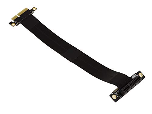 KALEA-INFORMATIQUE Alta Velocidad PCIe 4X Riser. Compatible con PCIe 3.0 y 4.0. Color Negro, Angulo 90°