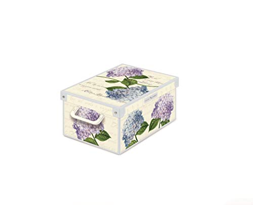 Kanguru Collection Caja de Almacenamiento en cartòn Lavatelli, ORTENSIAS facil Montaje, Resistente, 25x35x17,5cm, Pequeña, HORTENSIAS