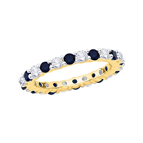 KATARINA Sapphire and Diamond Eternity - Alianza de boda en oro de 14 K (2 1/2 quilates) (color JK, claridad SI2/I1)