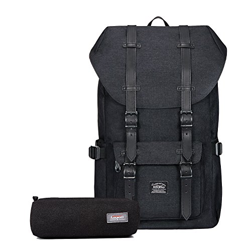 KAUKKO Mochila tipo casual Compartimento para 15" Portátil, 22,4 litros, Negro (Paquete de 2)