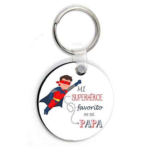 Kembilove Llavero del Mejor Padre de Superhéroe – Idea de regalo para el Día del Padre de parte del Hijo o la Hija – Llavero Personalizado divertido y colorido para Papá – Llavero para Cumpleaños