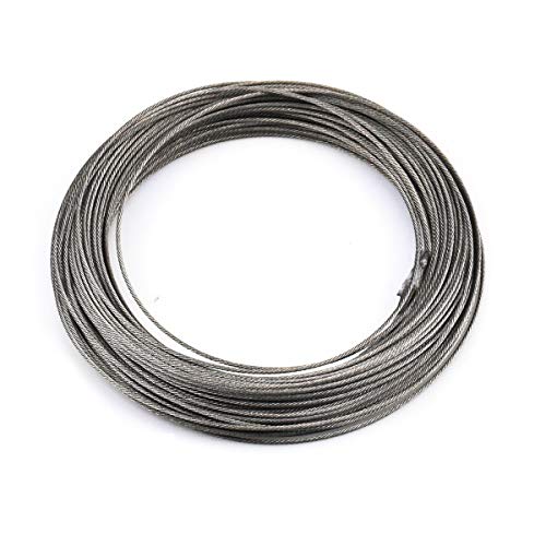 Kissral Cable Acero 1.5mm DiáMetro Cable De Acero Inoxidable Longitud Total 30m Metalicas Alambre Cable Cuerda para Edificio Paquete Transporte Hecho A Mano Artesanía Tendedero