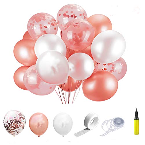 Kit de Guirnalda de Globos Arch,16 pies de 133Piezas Globos de Oro Blanco Rosa Paquete de Arco para niña Cumpleaños Baby Shower Despedida de Soltera Decoraciones de la Boda