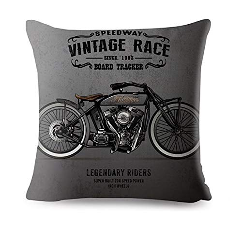 KUSTOM Factory - Cojín vintage con texto en inglés "Legendary Bikers gris"