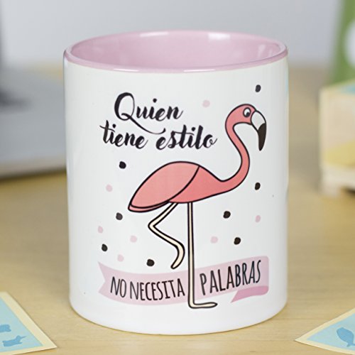 La mente es Maravillosa - Taza con Frase y Dibujo. Regalo Original y Gracioso (Quien Tiene Estilo no Necesita Palabras) Taza Diseño Flamenco