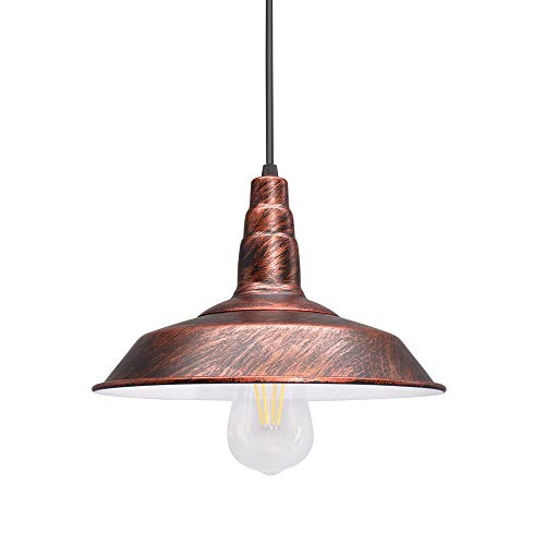 Lámpara colgante de techo vintage, lámparas de techo de interior Luces de techo E27 Bombilla Edison incluida, luz blanca cálida de 5W para cafetería Tienda Oficina Dormitorio Cocina Pasillo