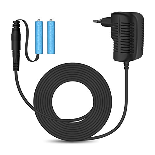 Lenink Adaptador de Batería Adaptador de Fuente de Alimentación para Guirnalda de Luces/ThermoPro TP55 Termómetro(Reemplazo de Batería para 2 Unidades) Pilas AAA (Enchufe Europeo) Negro