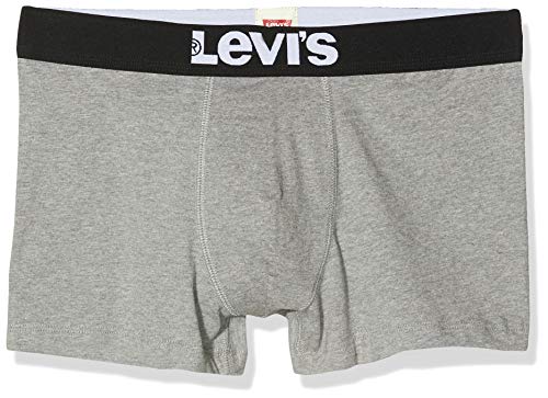 Levi's LEVIS MEN SOLID BASIC TRUNK 2P Bóxer, Gris (Middle Grey Melange 758), Small (Pack de 2) para Hombre