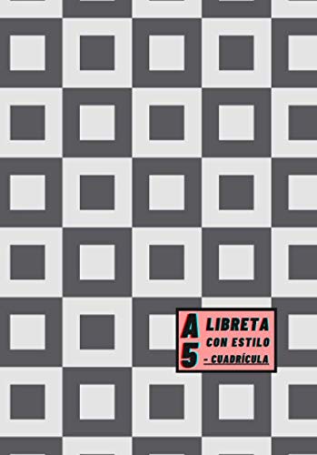 Libreta A5 Con Estilo - Cuadrícula: Color de portada Gris metalizado- Cuaderno Cuadriculado Bonito y Pequeño Tamaño DIN A5 para Escribir con lápices o ... con fabuloso diseño elegante (Serie Cuadros)