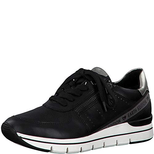 Marco Tozzi Earth Edition 2-2-23773-25 Sneaker, Zapatillas Mujer, Ant.Combi Negro, 38 EU