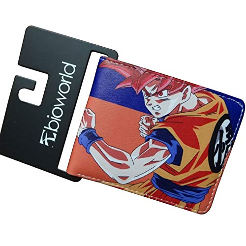 MARYBHJJ Hombres Mujeres Unisex PatróN Anime Wallets Carteras Plegable Cuero PU, Ventana IdentificacióN Titular De La Tarjeta De CréDito Monedas Bolsillo Clip De Dinero Dragon Ball