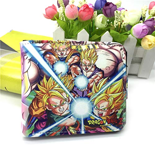 MARYBHJJ Hombres Mujeres Unisex PatróN Anime Wallets Carteras Plegable Cuero PU, Ventana IdentificacióN Titular De La Tarjeta De CréDito Monedas Bolsillo Clip De Dinero Dragon Ball