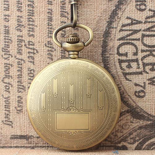 MC-BLL-Pocket Watch Reloj de Bolsillo mecánico Tendencia Retro Letras Romanas Viejas Hombres y Mujeres Flip tablilla diámetro 4.5cm de Espesor 1.1cm Longitud de Cadena 36cm