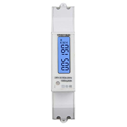 Medidor de energía monofásico Medidor eléctrico, DDS519MR Medidor de potencia de 230V CA 1P con función de fundición M1 Medidor KWH de riel DIN de 35 mm con Modbus RS485