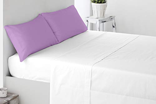 Miracle Home Funda Almohada, Suave y Cómoda, Dos Piezas, Algodón 50% Poliéster, Malva, 135 cm