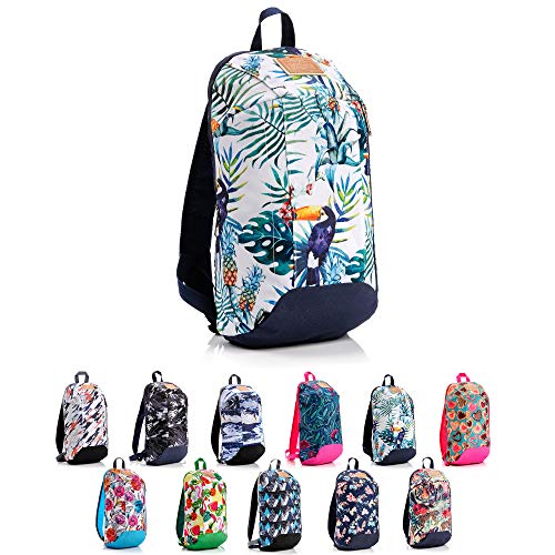 Mochila Escolar Volumen 9L Mochila de Jardín de Infantes Escuela para Niños Infantiles Adolescentes Mochila Primaria Pequeña Guardería Preescolar para Niños 2-7 años (Tucanes, 9 L)