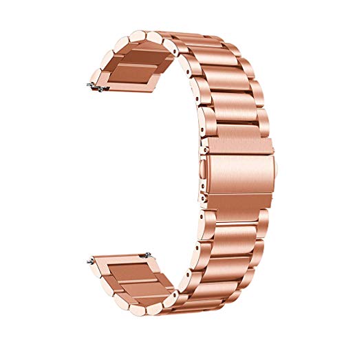 NICERIO Banda de Reloj de Acero Inoxidable Correa de Reloj Pulsera de Reemplazo Comercial Accesorios de Reloj Compatibles para Garmin Venu (Oro Rosa)